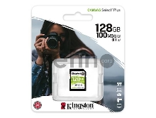 Флеш карта SDHC 128Gb Class10 Kingston <SDS2/128GB>, Canvas Select 100R CL10 UHS-I