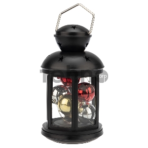 Декоративный фонарь с шариками NEON-NIGHT 12х12х20,6 см, черный корпус, теплый белый цвет свечения NEON-NIGHT