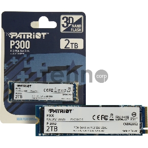 Накопитель SSD M.2 Patriot 2.0Tb P300 <P300P2TBM28> (PCI-E 3.0 x4, up to 2100/1650MBs, 290000 IOPs, 3D TLC, SMI2263XT, TBW 320Tb, 22х80mm)