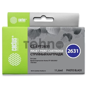 Картридж струйный Cactus CS-EPT2631 фото черный для Epson Expression Home XP-600/605/700/800 (11ml)
