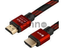 Greenconnect Кабель 3.0m HDMI версия 2.0, HDR 4:2:2, Ultra HD, 4K 60 fps 60Hz/5K*30Hz, 3D, AUDIO, 18.0 Гбит/с, 28/28 AWG, OD7.3mm, тройной экран, BICOLOR нейлон, AL корпус красный, GCR-51491 Greenconnect Кабель 3.0m HDMI версия 2.0, HDR 4:2:2, Ultra HD, 4K 60 fps 60Hz/5K*30Hz, 3D, AUDIO, 18.0 Гбит/с, 28/28 AWG, OD7.3mm, тройной экран, BICOLOR нейлон, AL корпус красный, GCR-51491