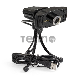 Веб-камера ExeGate EX287378RUS BusinessPro C922 HD Tripod (матрица 1/3 1,3 Мп, 1280х720, 720P, 30fps, 4-линзовый объектив, USB, микрофон с шумоподавлением, универсальное крепление, штатив Flex в комплекте, кабель 1,5 м, Win Vista/7/8/10, Mac OS, черная)