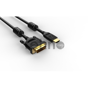 Кабель HDMI AM/DVI(24+1)M, 5м, CU, 1080P@60Hz, 2F, VCOM <CG484GD-5M>