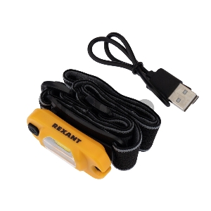 Налобный фонарь поворотный на шарнире 100%, 50%, красный свет, пульсирующий красный; встроенный аккумулятор, (USB кабель в комплекте)