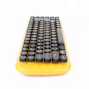 Комплект клавиатура+мышь беспроводные Gembird KBS-9000, 2.4ГГц, жёлт., 78 кл., 1600 DPI, бат.в компл.