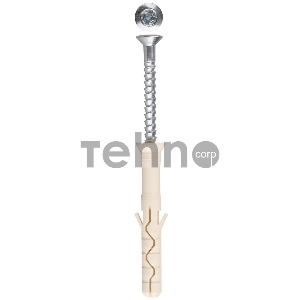 Зубр Дюбель-гвоздь нейлоновый, потайной бортик, 8x60мм, ТФ5, 60шт 4-301375-08-060