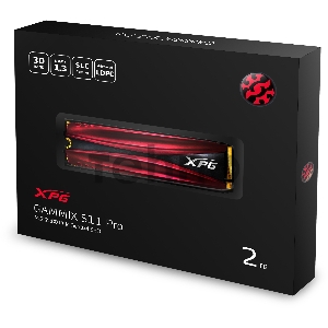 Накопитель M.2 2280 2TB ADATA XPG GAMMIX S11 Pro Client SSD AGAMMIXS11P-2TT-C PCIe Gen3x4 with NVMe, 3350/2900, IOPS 360/360K, MTBF 2M, 3D NAND TLC, 1280TBW, NVMe 1.3, Heat Sink, RTL