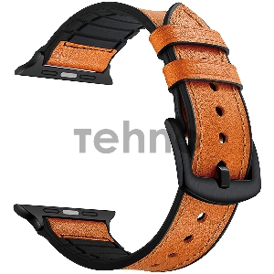 Комбинированный ремешок Lyambda Antares  кожа/силикон для Apple Watch 38/40 mm LWA-10-40-OR Orange