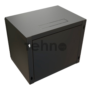 Шкаф коммутационный WRline (WR-TW-1566-GP-RAL9004) настенный 15U 600x600мм пер.дв.стекл 2 бок.пан. 60кг черный 520мм 775мм IP20 сталь