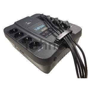 Источник бесперебойного питания Powercom Back-UPS SPIDER, Line-Interactive, LCD, AVR, 550VA/330W, Schuko, USB, black (1456259)