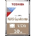 Жесткий диск Toshiba SATA-III 10Tb HDWG11AUZSVA NAS N300 (7200rpm) 256Mb 3.5" Bulk, фото 1