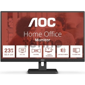 МОНИТОР 23.8 AOC 24E3UM Black (VA, 1920x1080, 75Hz, 4 ms, 178°/178°, 300 cd/m, 20M:1, +HDMI 1.4, +DisplayPort 1.2, +MM)