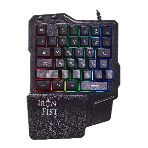 Игровой блок Oklick 701G IRON FIST черный USB for gamer LED (подставка для запястий)