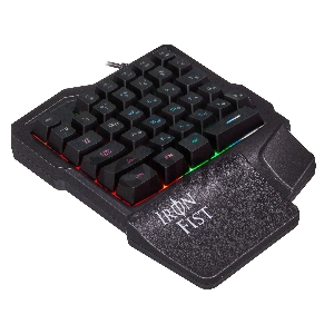 Игровой блок Oklick 701G IRON FIST черный USB for gamer LED (подставка для запястий)