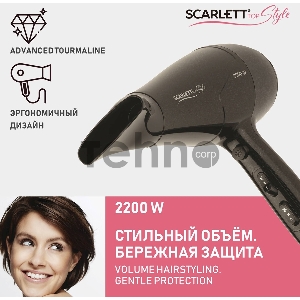 Фен Scarlett SC-HD70I63 (черный блеск)