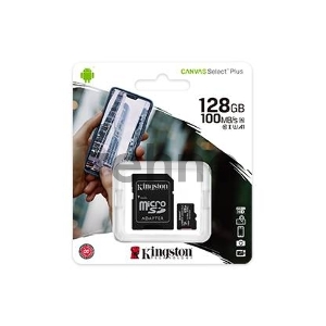 Флеш карта microSDHC 128GB microSDXC Kingston <SDCS2/128GB> Class10 UHS-I Canvas Select up to 100MB/s с адапт.