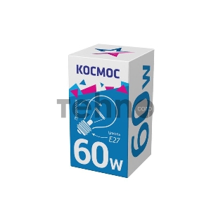 Лампа накаливания A50/A55 60Вт E27 220-240В прозр. КОСМОС LKsmSt55CL60E27v2