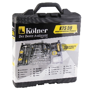 Набор ручного инструмента KOLNER KTS 59 в пластиковом кейсе 59 предметов.