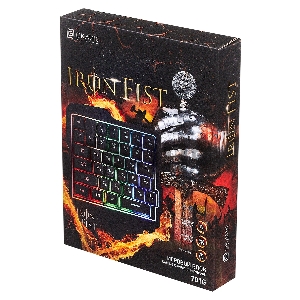 Игровой блок Oklick 701G IRON FIST черный USB for gamer LED (подставка для запястий)