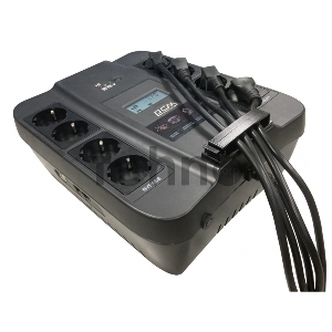 Источник бесперебойного питания Powercom Back-UPS SPIDER, Line-Interactive, LCD, AVR, 1100VA/605W, Schuko, USB, black (1452054)