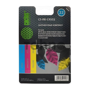 Заправочный набор Cactus CS-RK-C9352 цветной (3x30мл) HP DeskJet 3920/3940/D1360/D1460/D1470/D1560