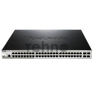 Коммутатор  D-Link DGS-1210-52P/ME/B1A, L2 Managed Switch with 48 10/100/1000Base-T ports and 4 1000Base-X SFP ports (8 PoE ports 802.3af/802.3at (30 W), 16 PoE ports 802.3af (15,4 W), PoE Budget 193 W).  16K Mac