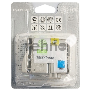 Картридж струйный Cactus CS-EPT0482 голубой для Epson Stylus Photo R200/ R220/ R300/ R320/ R340 (16m