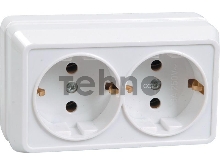 Розетка Iek ERO21-K33-16-DC РС22-3-ОКм 2местн. с з/к 16А откр.уст. ОКТАВА (кремовый)