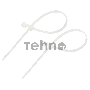 Хомут-стяжкa нейлоновая под винт REXANT 200x4,3 мм, белая, упаковка 100 шт.