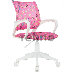 Кресло детское Бюрократ BUROKIDS 1 W розовый сланцы крестов. пластик пластик белый