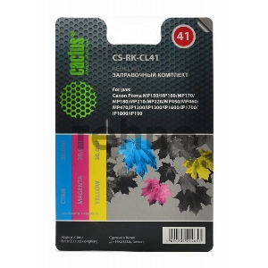 Заправочный набор Cactus CS-RK-CL41 цветной (3x30мл) Canon MP150/MP160/MP170/MP180/MP210