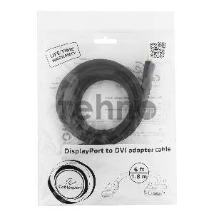Кабель DisplayPort-DVI Gembird/Cablexpert  1.8м, 20M/19M, черный, экран, пакет(CC-DPM-DVIM-6)