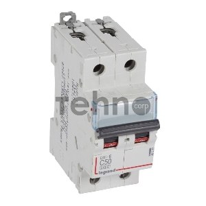 Автоматический выключатель Legrand 407282 DX3-E 6000 - 6 кА - тип характеристики C - 2П - 230/400 В~ - 50 А - 2 модуля Автоматический выключатель Legrand 407282 DX3-E 6000 - 6 кА - тип характеристики C - 2П - 230/400 В~ - 50 А - 2 модуля