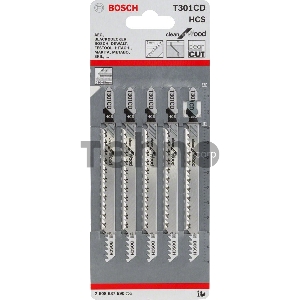 Пилка для лобзика Bosch 2608637590 5 ЛОБЗИКОВЫХ ПИЛОК T 301 CD, HCS