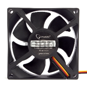 Вентилятор Gembird, 80x80x25, тихий, 3 pin/4pin Molex, провод 30 см