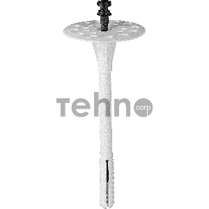 Дюбель для изоляционных материалов полипропиленовый, нейлоновый стержень, 10 x 120 мм, 300 шт, ЗУБР