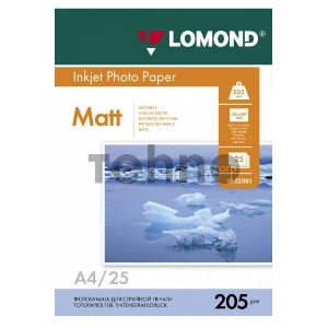 Фотобумага Lomond 0102124 A4/205г/м2/25л./белый матовое для струйной печати