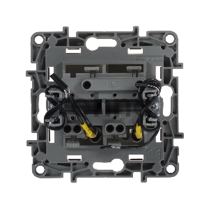 Выключатель 2-клавишный с подсветкой, на винтах, 10АХ, сл. кость
