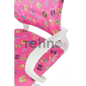 Кресло детское Бюрократ BUROKIDS 1 W розовый сланцы крестов. пластик пластик белый