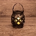 Декоративный фонарь со свечкой, плетеный корпус, бронза, размер 14х14х16,5 см, цвет теплый белый, фото 1