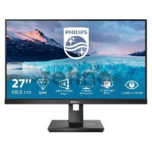 МОНИТОР 27 PHILIPS 275S1AE/00 Black с поворотом экрана (IPS, 2560x1440, 75Hz, 4 ms, 178°/178°, 300 cd/m, 50M:1, +DVI, +