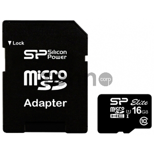 Флеш карта microSDHC 16Gb Class10 Silicon Power SP016GBSTHBU1V10-SP + adapter