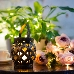 Декоративный фонарь со свечкой, плетеный корпус, бронза, размер 14х14х16,5 см, цвет теплый белый, фото 2