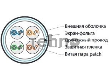 Кабель информационный Hyperline FUTP4-C5E-P26-IN-LSZH-WH-100 кат.5E F/UTP 4X2X26AWG LSZH внутренний 100м белый