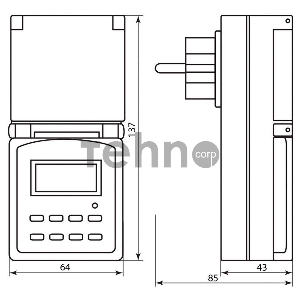 Розетка с таймером FERON 23206 (недельная) в защитном корпусе IP 44 3500W/16A 230V, 61926(TM23) Розетка с таймером FERON 23206 (недельная) в защитном корпусе IP 44 3500W/16A 230V, 61926(TM23)