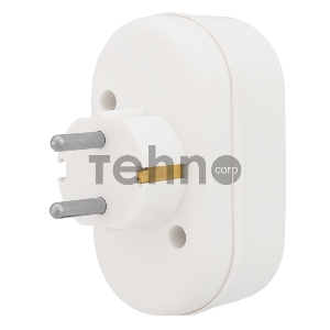 Двойник электрический 16 А с заземлением белый REXANT