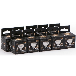 Лампа светодиодная Gauss Black 5Вт цок.:GU5.3 рефлектор 220B 3000K св.свеч.бел.теп. MR16 (упак.:10шт) (101505105)