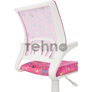 Кресло детское Бюрократ BUROKIDS 1 W розовый сланцы крестов. пластик пластик белый