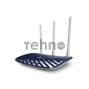 Маршрутизатор TP-Link  Беспроводный Archer C20(RU), Dual Band,(433Мбит/с на 5 ГГц + 300Мбит/с на 2,4 ГГц)  4 порта 100 Мбит/с, 3 фиксированных антенны