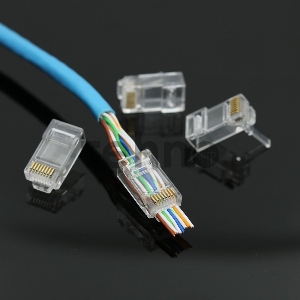 Вилка RJ-45 (8P8C) LC-PTU-01/100 универсальная. кат.5e. со сквозным отверстием  (100 шт.)